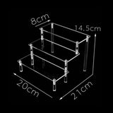 1-5 Tier Acrylic Wooden Display Stand Ransparent Ladder Shelf Hand-made Figure Toy Animation Car Model Perfume Storage Rack