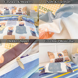 Bedding Set for Girl Boy Bedroom KIDS Modern Comforter Duvet Cover Flat Sheet Pillowcase  Home Textile Soft Bed Linen