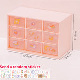 Plastic 9 Grids Desktop Storage Box Jewelry Dust Proof Drawer Desk Organizer Cosmetic Storage Earrings Makeup Container for Home
