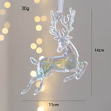 Christmas Decoration Acrylic Crystal Carriage Bells Elk Butterfly Christmas Tree Ornaments for Ice Xmas Party Decor Velas