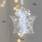 Christmas Decoration Acrylic Crystal Carriage Bells Elk Butterfly Christmas Tree Ornaments for Ice Xmas Party Decor Velas