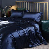 blending Mulberry Silk Bedding Set Silky High-end Queen Size Duvet Cover Set with Fitted Sheet Luxury Bedding Sets King Bed Sets