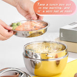 Food Container Stainless Steel Lunch box for hot food 2 Layer Portable Thermo Insulated Bowl Insulation Bento Tableware