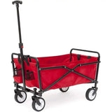 Compact Outdoor Folding Utility Wagon, Black Portable Shopping Cart