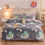 Winter Duvet Cover Thick Fleece Warm Flannel Coral Double Sided Velvet Bedding Single Double Queen King Size Quilt Cover