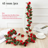 1pcs Artificial Flowers Vine 45pcs / 69pcs Rose DIY Wedding Decoration Fake Flower Home Room Decor Wall Hanging Garland Plants