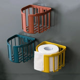 Punch-Free Toilet Paper Shelf Bathroom Kitchen Tissue Box Wall-Mounted Sticky Paper Storage Box Toilet Paper Holder Roll Paper