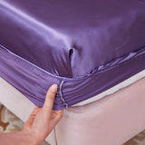 Washable satin rayon fitted sheet elastic mattress cover summer bedspread single double bed linens 2 people bedsheet 150