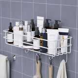 Japanese-style wrought iron bathroom shelf wall-mounted shower gel storage rack toilet free punch toiletry stand