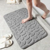 Cobblestone Embossed Absorbent Bath Mat Thicken Non-slip Mat Damp-proof Soft Foot Pad Shower Room Doormat  Memory Foam Pad