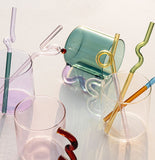 Colored Glass Cups Original Design Colorful Waved Ear Glass Mug Handmade Simple Wave Coffee Cup for Hot Water