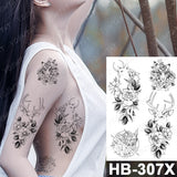 Waterproof Temporary Tattoo Sticker I Love You Flash Tattoos Lip Print Butterfly Flowers Body Art Arm Fake Sleeve Tatoo Women
