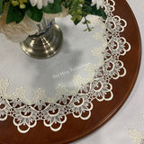 Round Tablecloth Table Cover European Luxury Lace Dust Cover Dining Table Mat Retro High Grade White Restaurant Table Cloth