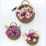 Hand Made Wicker Rattan Flower Planter Wall Hanging Wicker Rattam Basket Garden Vine Pot Plants Holder Garden Pots