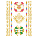 1PC Summer Style Men Women Body Art Gold Metallic Tattoo Sticker  Chain Bracelet Fake Jewelry Waterproof Temporary Tattoo