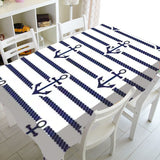 Nordic Literary Plaid Tablecloth Blue Sailor Printing Restaurant Table Table Cover Coffee Wedding Decoration