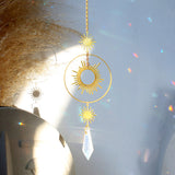 Crystal Sun and Moon Crystals Prism Rainbow Sun Catcher Garden Decoration Hanging Sundrop Window Patio Ornament