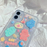 Glitter Dynamic Liquid Phone Case Fashion New Year Gift for IPhone 13 12 11 Pro 7 8 Plus X XR XS MAX Candy Cat Quicksand Cover