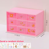 Plastic 9 Grids Desktop Storage Box Jewelry Dust Proof Drawer Desk Organizer Cosmetic Storage Earrings Makeup Container for Home