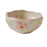Creative hand pinched irregular ceramic bowl ins style girl heart lovely dessert yogurt bowl breakfast oatmeal bird's nest bowl