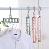 1pcs 37cm Multifunctional Space Saving Metal Hangers with Magic Hook 6 Hole Clothing Wardrobe Organize Hanger Holder