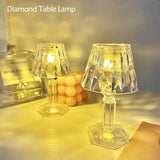 LED Diamond Night Light Battery Powered Diamond Crystal Led Table Lamps Restaurant Bedroom Bar Decoration Desk Atmosphere Light