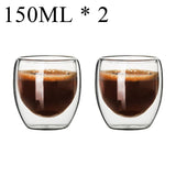 2-18PCS Double Wall High Borosilicate Glass Mug Heat Resistant Tea Milk Juice Coffee Water Cup Bar Drinkware Gift Creativity Set