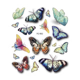 3D Butterfly Tattoos Sticker for Women Temporary Body Art Tattoo Sticker Rose Flower Feather Tattoo lady Waterproof Fake Tatoo