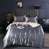 blending Mulberry Silk Bedding Set Silky High-end Queen Size Duvet Cover Set with Fitted Sheet Luxury Bedding Sets King Bed Sets