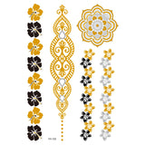 1PC Summer Style Men Women Body Art Gold Metallic Tattoo Sticker  Chain Bracelet Fake Jewelry Waterproof Temporary Tattoo