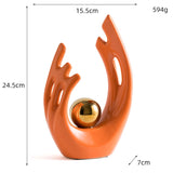 Abstract Ceramic Sculpture Golden Statue Modern Home Decoration Living Room Desktop Office Decoration Accessories Crafts Gift