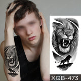 Waterproof Temporary Tattoo Sticker Lion Family Flash Tatto Tiger Wolf Moon Crown Flower Body Art Arm Fake Tatoo Men Women