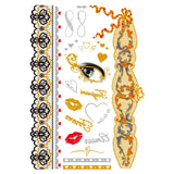 1PC Summer Style Men Women Body Art Gold Metallic Tattoo Sticker  Chain Bracelet Fake Jewelry Waterproof Temporary Tattoo