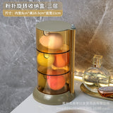 Rotary powder puff storage box Transparent dust-proof multi-layer round air cushion cosmetic cotton beauty egg storage shelf