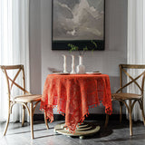Cotton Crochet Tablecloth Rectangle Black Hollow Handmade Vintage Lace Table Cloth Cover Towel For Home Decor lace tablecloth