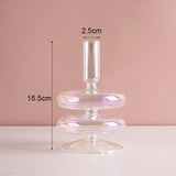 Luxury Iridescent Candle Holders Decor for Table Nordic Rainbow Vase Flower Home Decoration Glass Candlestick Wedding Centerpiec