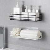 Japanese-style wrought iron bathroom shelf wall-mounted shower gel storage rack toilet free punch toiletry stand