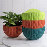 Hand Exquisite Wall-mounted Plastic Basket Indoor Outdoor Storage Flower Pot Plant Container Home Living Room Decoration