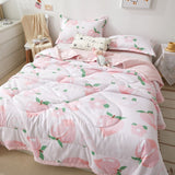 Cute Space Bear Printed Spring Summer Comforter Adults Children Soft Breathable Quilting Quilt Single Double Bed Blanket Quilts