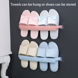 Adhesive Towel Rack Bathroom Towel Bar Shelf Wall Mounted Towels Hanger Toilet Suction Cup Holder Kitchen Bathroom Organizer