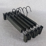 Clothes Hangers 10pcs Black Plastic Coat Hanger for Clothes Rack Anti-Rust Clips Skirt Hangers 360° Hook Trousers Jean Hangers