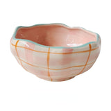 Creative hand pinched irregular ceramic bowl ins style girl heart lovely dessert yogurt bowl breakfast oatmeal bird's nest bowl