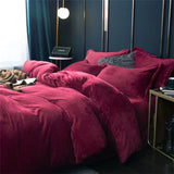 Winter Warm Duvet Cover Queen Size Bed Coral Fleece Quilt Cover King Size Bed Flannel Comforter Case Flannel Blanket Bedding
