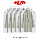 5/10Pcs Dustproof Cloth Cover Bags Clothes Hanging Garment Dress Suit Coat Dust Cover Home Storage Bag Pouch Case Organizer