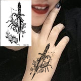 Waterproof Temporary Tattoo Stickers Butterfly Snake Rose Flower Gun Dark Flash Small Women Body Art Wrist Neck Fake Tattoos Men