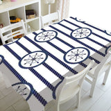 Nordic Literary Plaid Tablecloth Blue Sailor Printing Restaurant Table Table Cover Coffee Wedding Decoration