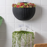 Hand Exquisite Wall-mounted Plastic Basket Indoor Outdoor Storage Flower Pot Plant Container Home Living Room Decoration