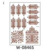 Henna Tattoo Brown Mehndi Stickers for Hand Temporary Tattoos Body Art Tatoo Waterproof for Women Fake Tatoo Hena Design