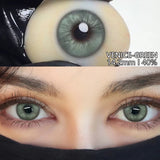 2pcs Natural Color Contact Lenses for Eyes SIAM Cosmetic Contact Lenses Blue Colored Lens with Contact Case Green Lens