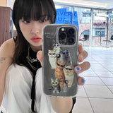 Cool Cat Sunglasses Phone Cases for IPhone 7 8 11 12 13 14 Pro Max X XS XR SE Transparent Soft Shell INS Cute Punk Y2K